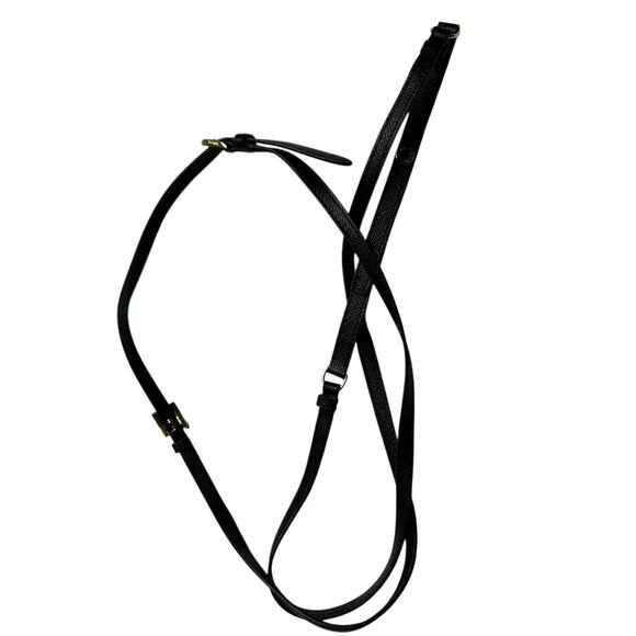 PRADA Black Saffiano Leather Replacement Wallet Strap STRAP ONLY Black Gold - Picture 1 of 11